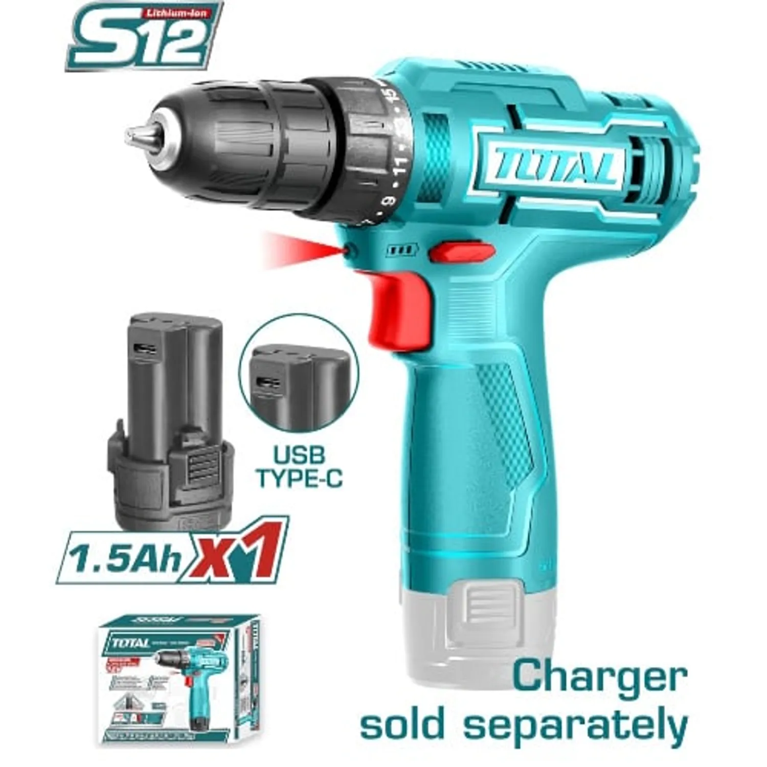 TALADRO 12V S12 20NM 0.8-10MM 0-750RPM