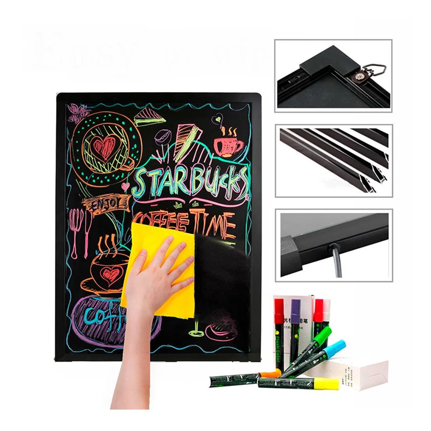 PIZARRA LED 60X80CM CON BATERÍA - Imagen 6