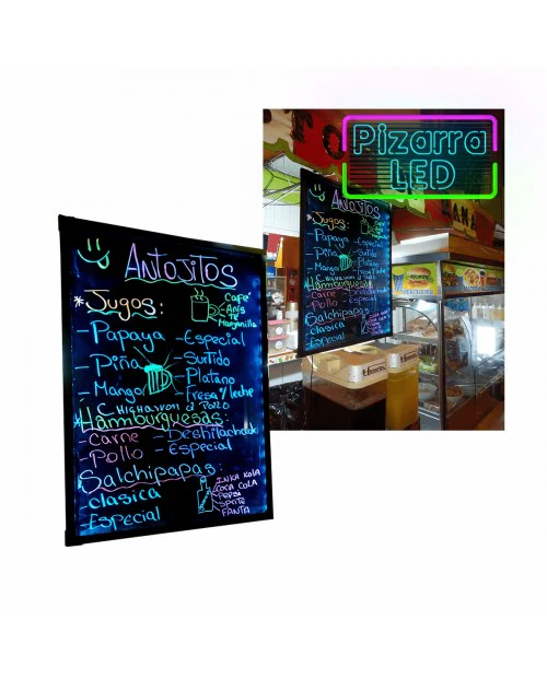 PIZARRA LED 60X80CM CON BATERÍA