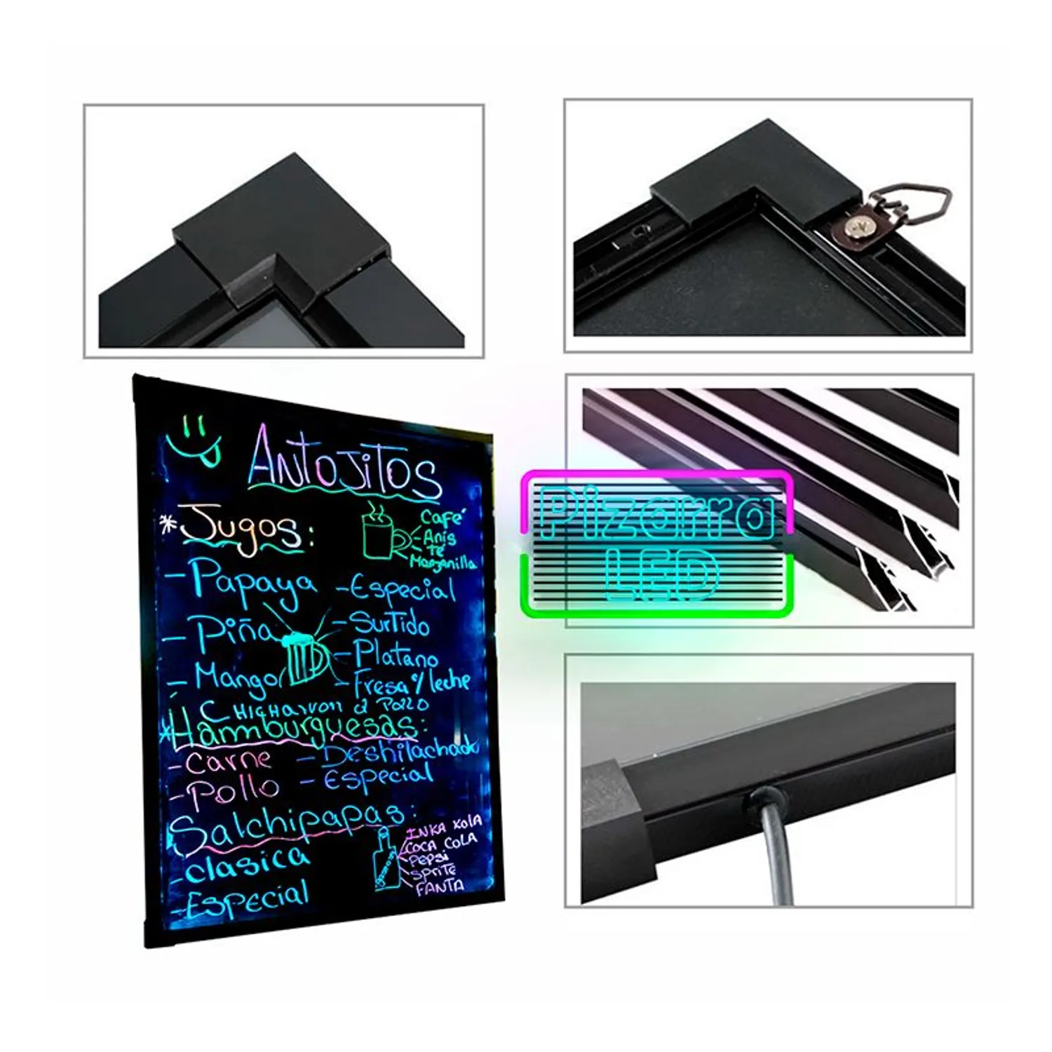 PIZARRA LED 60X80CM CON BATERÍA - Imagen 4