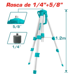 TRÍPODE DE ALUMINIO PARA NIVEL LÁSER 1.2M 1KG