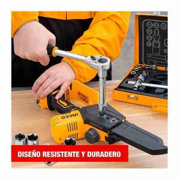 JUEGO DE DADOS M1/2 12PZS 10-24mm CON RATCHET Y EXTENSIÓN INGCO - Imagen 4