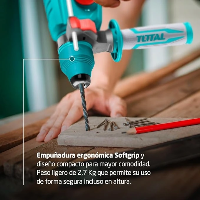 ROTOMARTILLO SDS PLUS "TOTAL" 800 W. 2.5J - Imagen 3