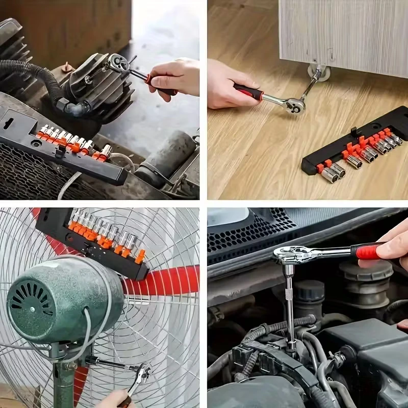 JUEGO DE DADOS M1/2 12PZS 10-24mm CON RATCHET Y EXTENSIÓN INGCO - Imagen 6