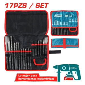 JUEGO DE MECHAS Y CINCELES TOTAL, SDS PLUS, INDUSTRIA - TOTAL