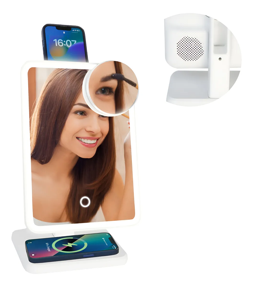 Espejo con parlante y cargador