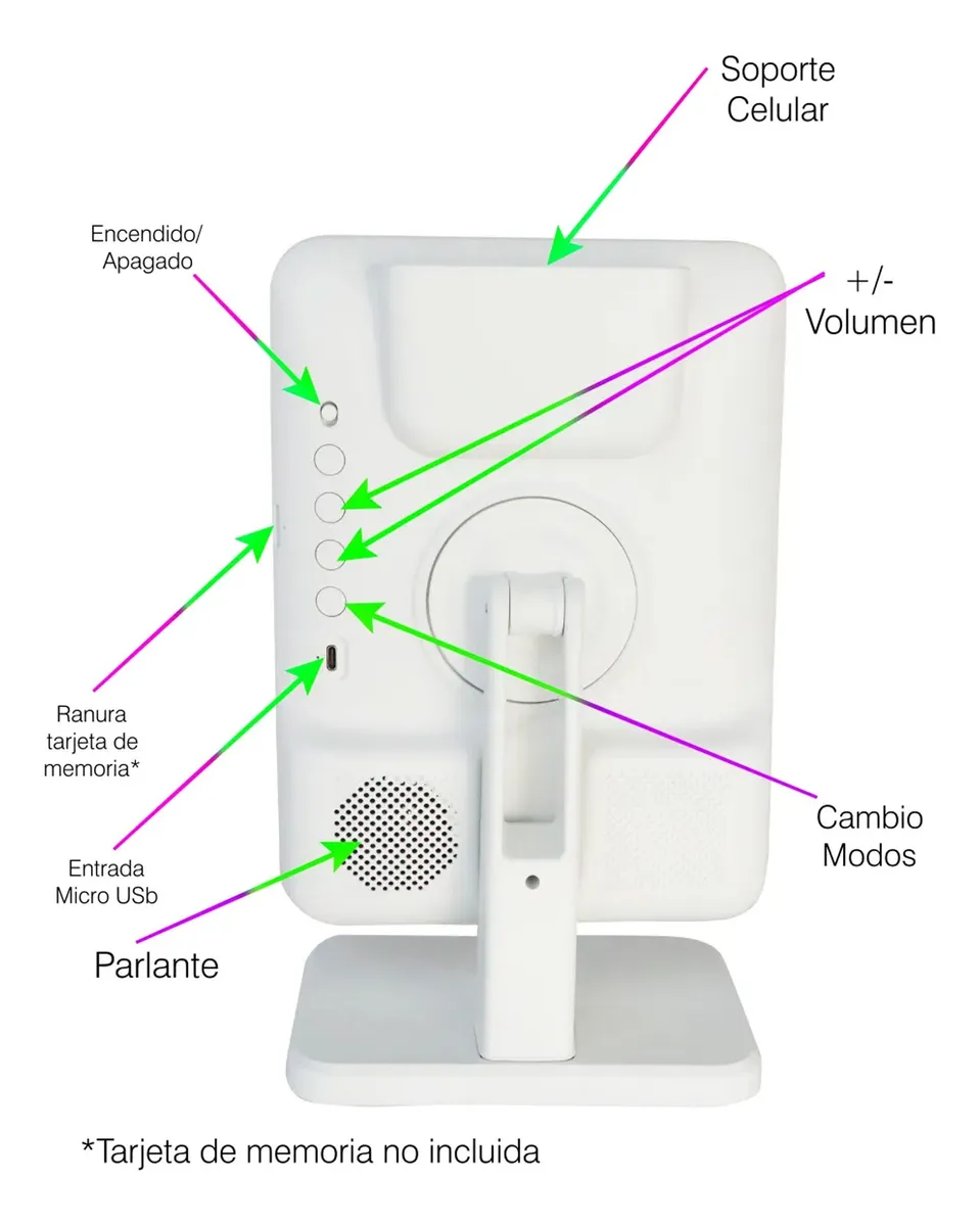 Espejo con parlante y cargador - Imagen 2